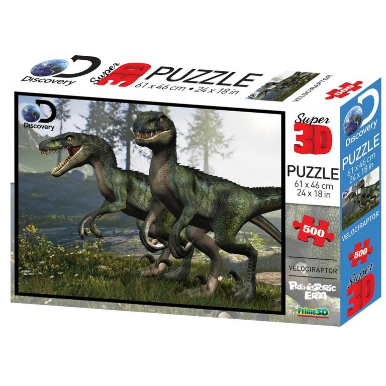 Пазл 3D картинка 500 дет. "Велоцирапторы" 6+ Prime 3D