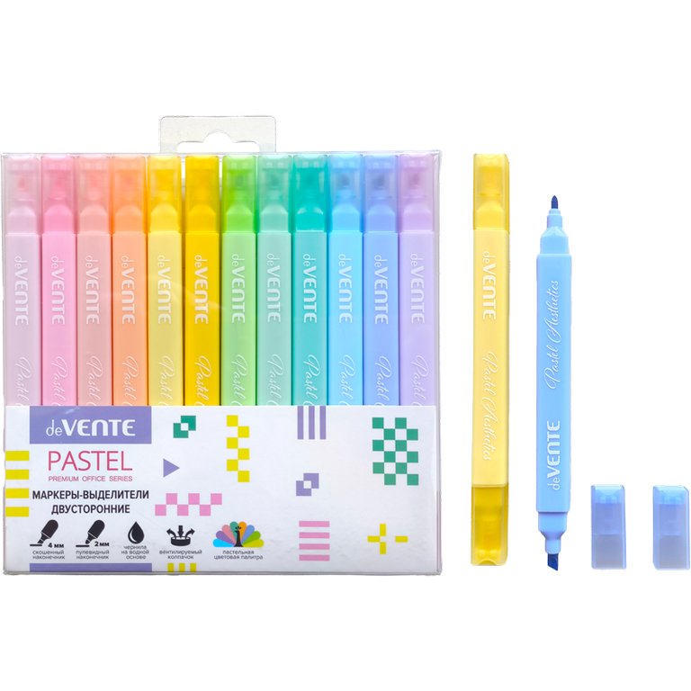 Набор текст-маркеров 12 шт deVENTE (пастельные цв.)