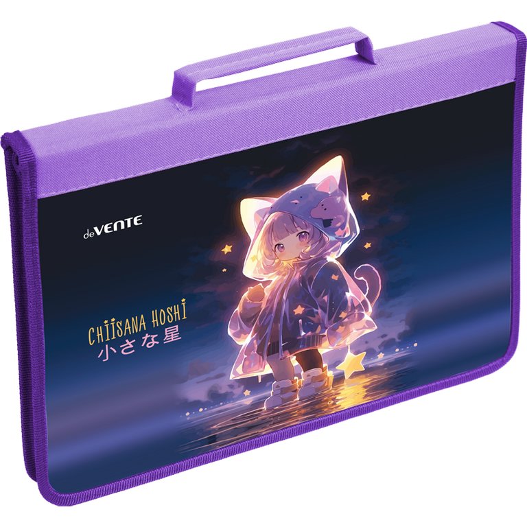 Папка для тетрадей, ИЗО и технологии на молнии с ручками A4 (34x23x3см)  "Chiisana Hoshi" deVENTE