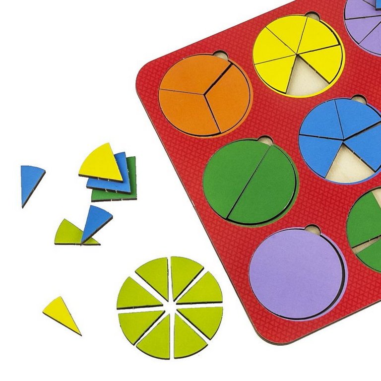 Игра обучающая  Дроби "12 кругов, ур.1" (дерево) WOODLENDTOYS