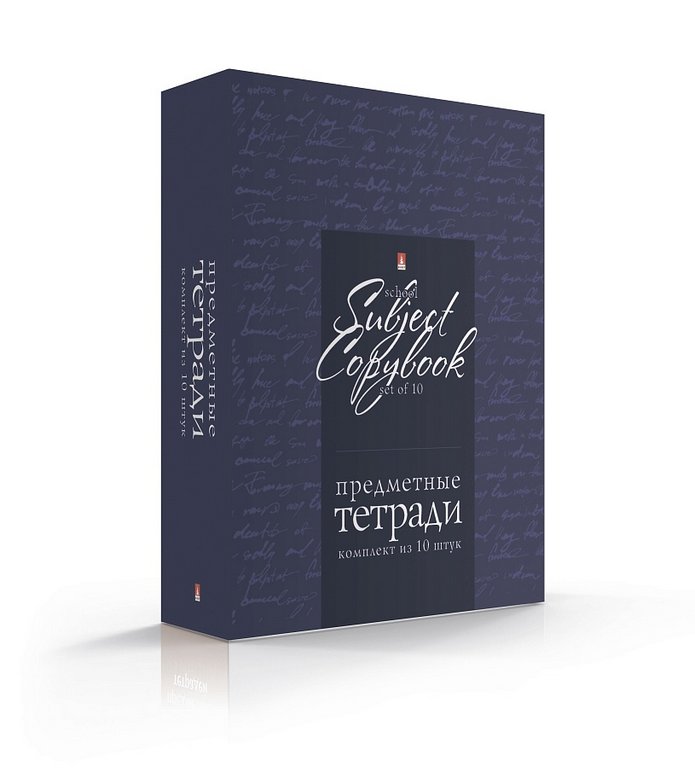 Тетради в наборе 48 лист (10шт/уп предм.тетрадей) А5 на скрепке, со справ. мат-ом "SIMPLE BLACK"