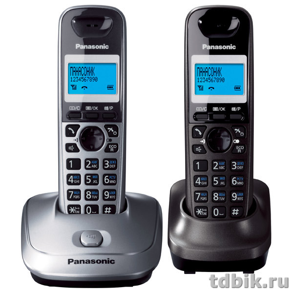 Телефон Panasonic KX-TG2512RU1 беспроводной + 1 доп. трубка, цвет серый металлик
