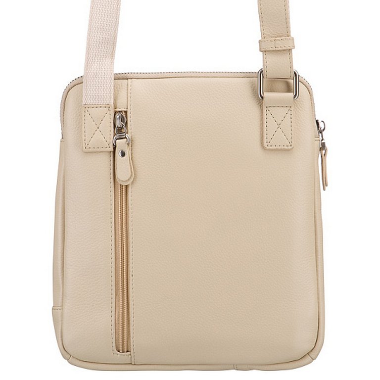 Сумка для документов женская Dr.Koffer 21x24x4см, нат. кожа, через плечо, слон. кость