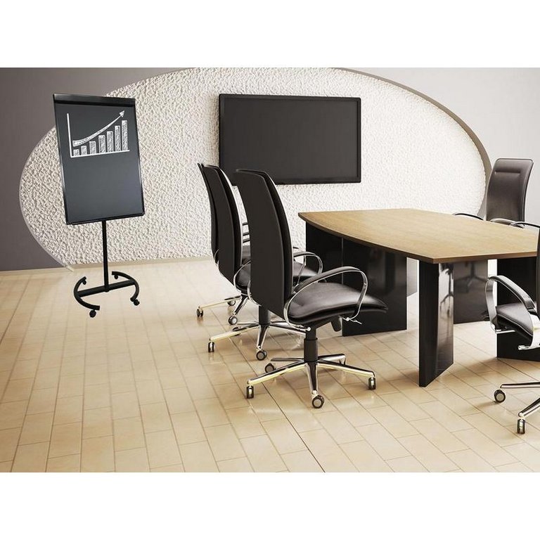 Доска-флипчарт на роликах 700*1000 мм, магнитно-маркерная Attache ЧЕРНАЯ