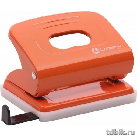 Дырокол до 20л метал. Lаmark "Mettallic", с линейкой оранжевый