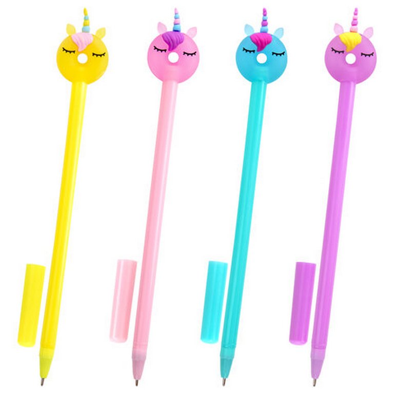 Ручка шариковая сувенирная "Единорог-пончик" 0,7мм, синяя (ассорти) ЮНЛАНДИЯ