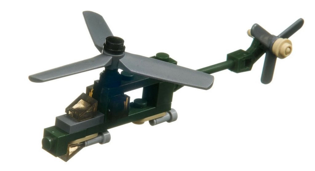 Конструктор пластиковый  26 дет. "Военный Десант, Вертолет" 2в1, Bondibon