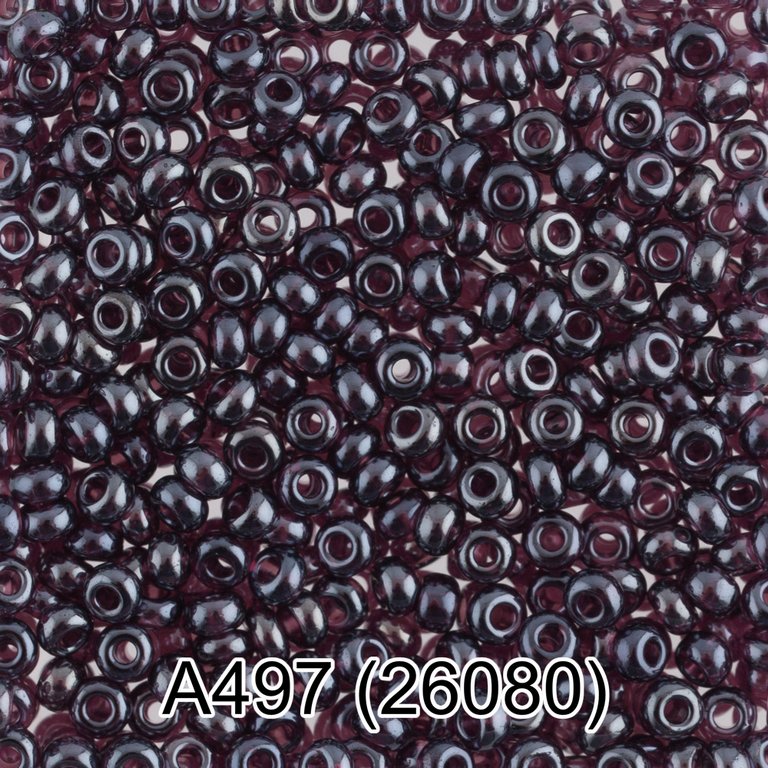 Бисер круглый d=2,3мм., 5гр/уп., цв. сливовый ( 26080 )