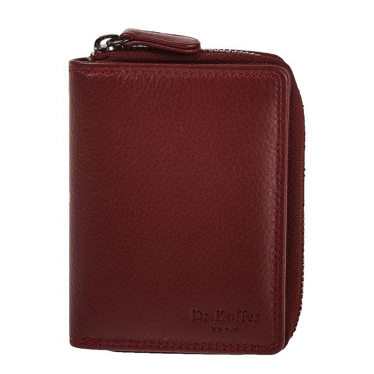 Портмоне Dr.Koffer 10*12 см нат. кожа, бордовый