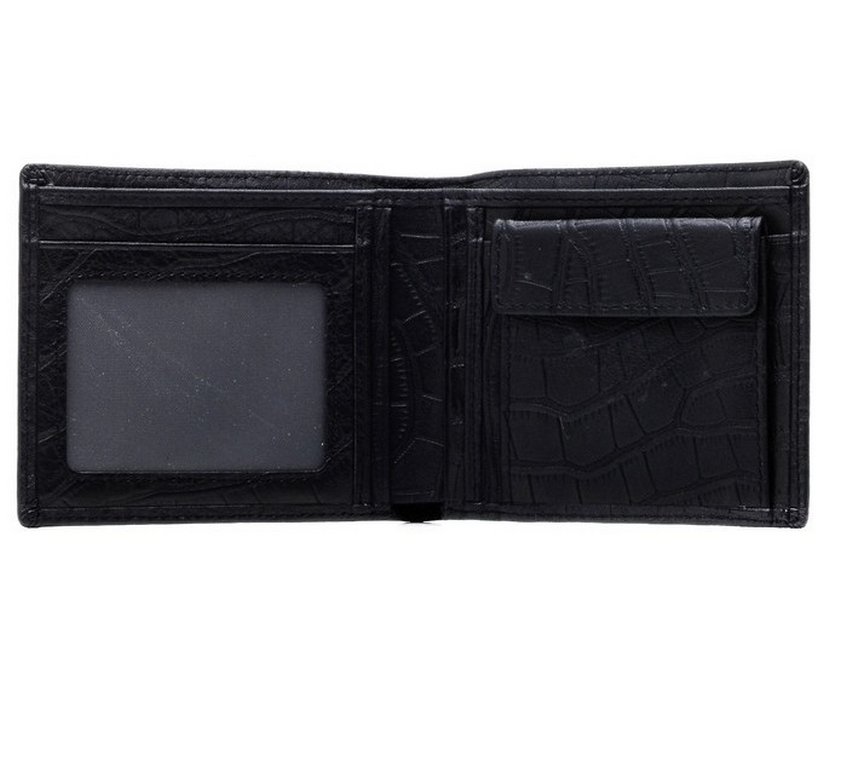 Портмоне Faetano мужское, с монетником, нат.кожа, черный