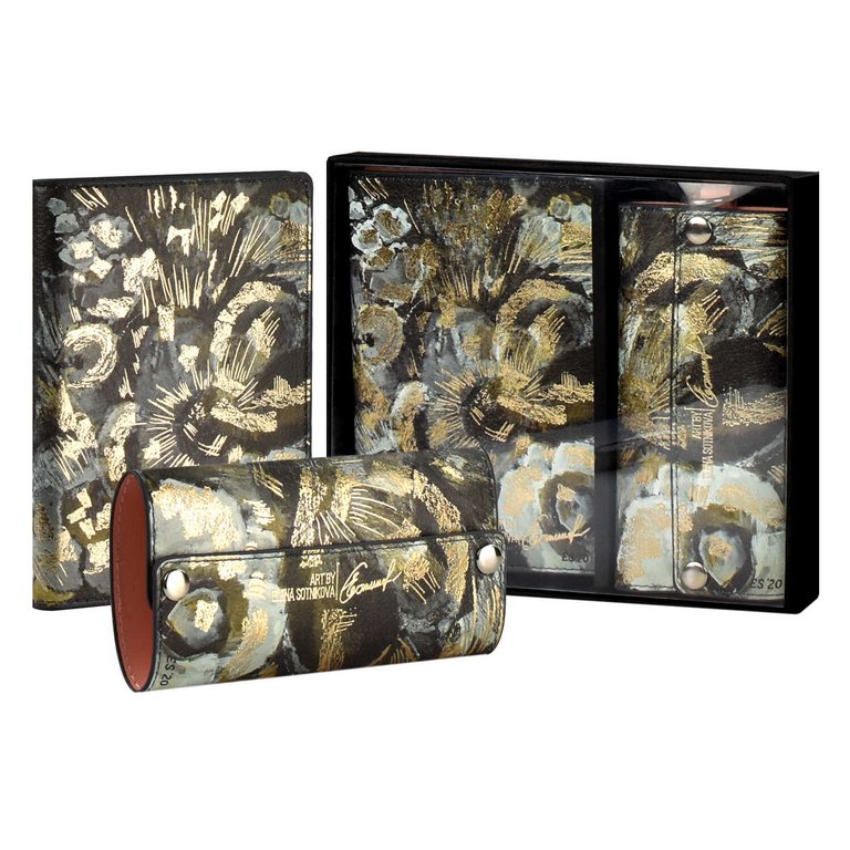 Набор подарочный Escalada Обложка для паспорта+ключница "Мисс элегантность"