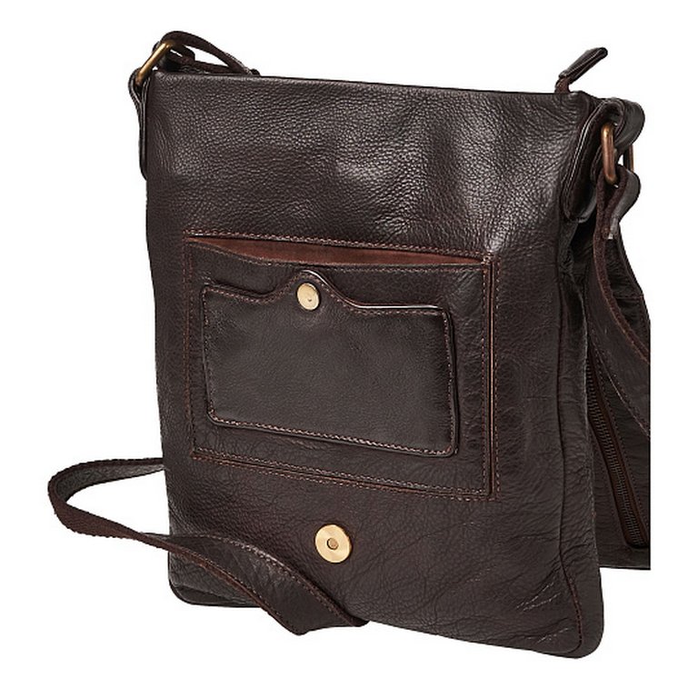 Сумка мужская Dr.Koffer 27*23*4см, нат. кожа, на плечевом ремне, коричневая