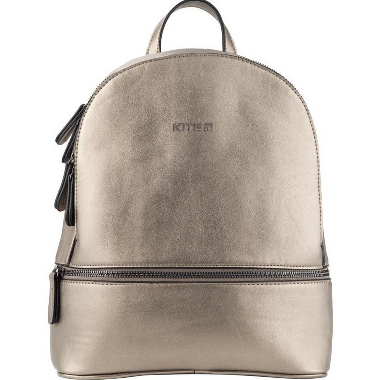Рюкзак молодежный женский Kite 33*27*9,5см, 590гр., 8л., экокожа золотой металлик