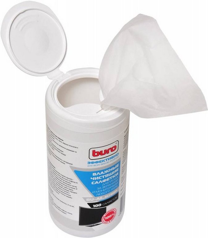 Средство чистящее для оргтехники Buro, 100 шт., туба, (для экранов и оптики)