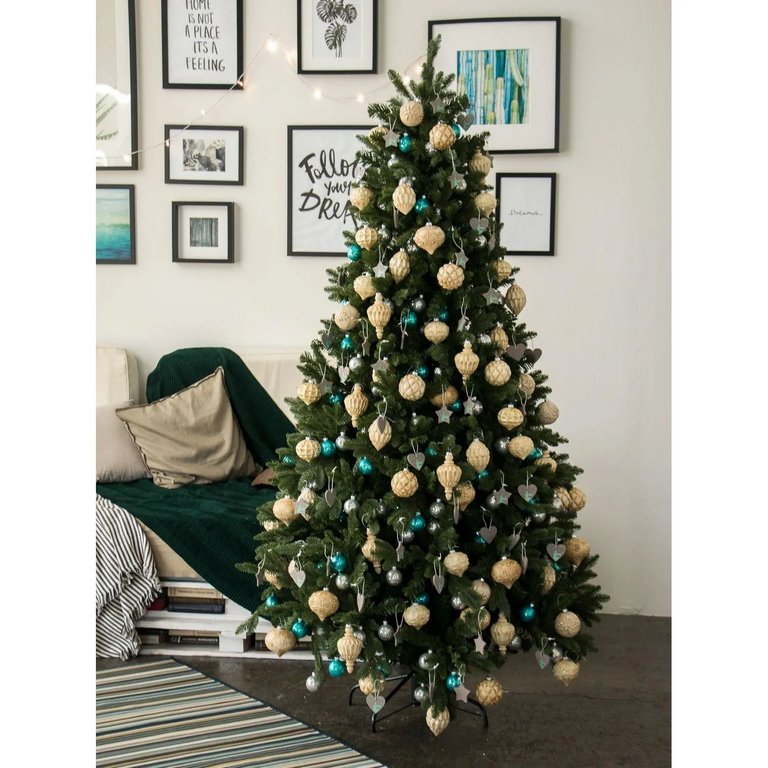 Ель декоративная  2,4 м "Барокко" Премиум (литые побеги, ПВХ) цв. зеленый Green Trees