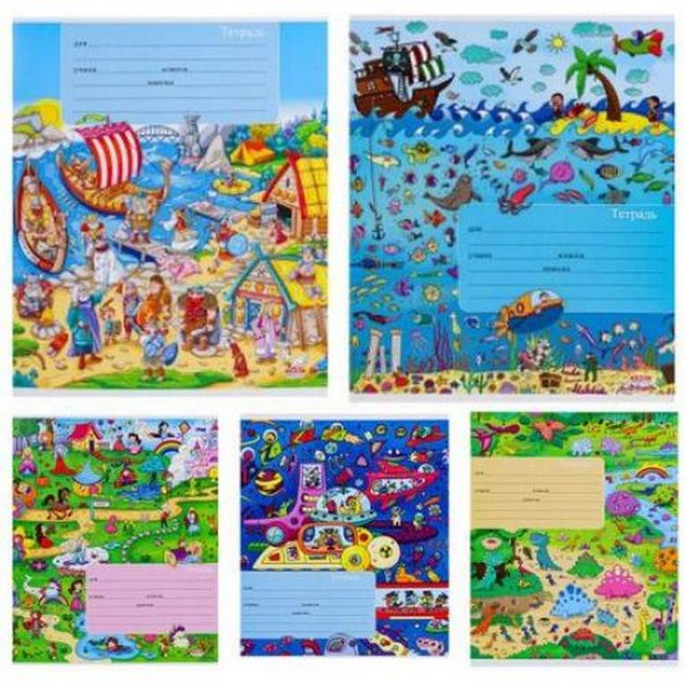 Тетрадь 24 лист лин. А5  Prof-Press "СЮЖЕТЫ В КАРТИНКАХ" мелов. обл.