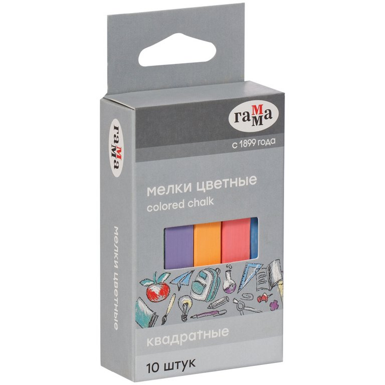 Мел школьный цветной 10шт. ГАММА