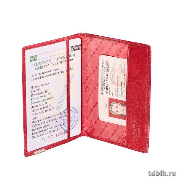 Обложка для паспорта Dr.Koffer нат. кожа, бургунди