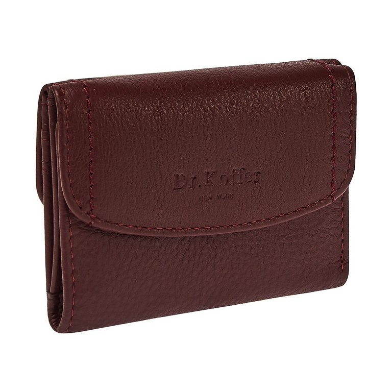 Портмоне Dr.Koffer 9,5*7,5 см, нат. кожа, бордовый
