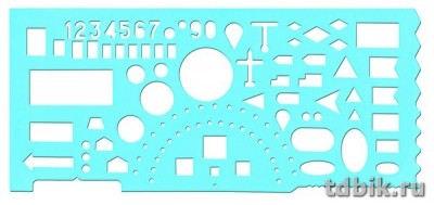 Линейка-трафарет 20см "Офицерская" цветная Стамм