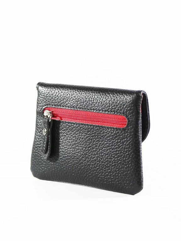 Портмоне D.Morelli женское "Бриенна"  мини, нат.кожа, черный