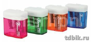 Точилка с контейнером два отверстия Deli