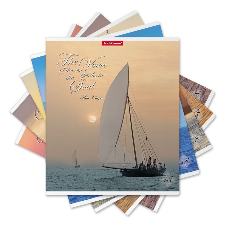 Тетрадь 48 лист кл. А5 на скрепке "Sea Breeze", матовая ламинация