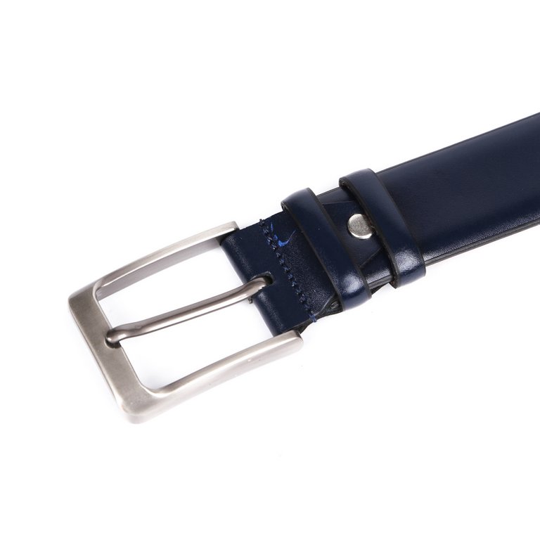 Ремень FABRETTI мужской, натуральная кожа, размер 125, синий