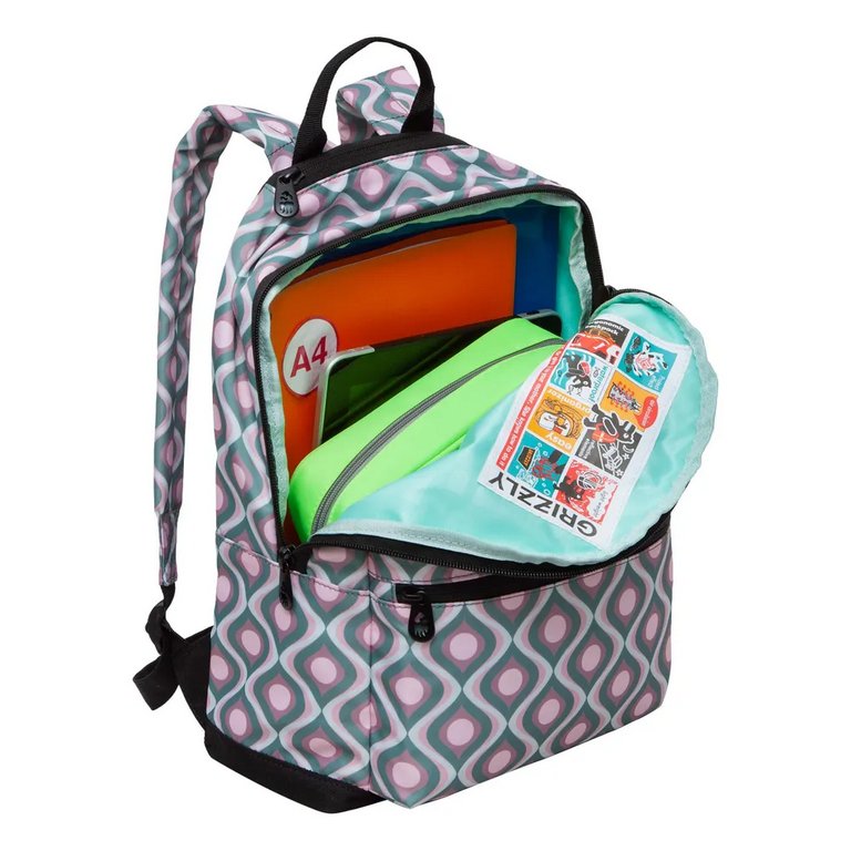 Рюкзак молодежный женский Grizzly 26*38*12 см., разноцетный