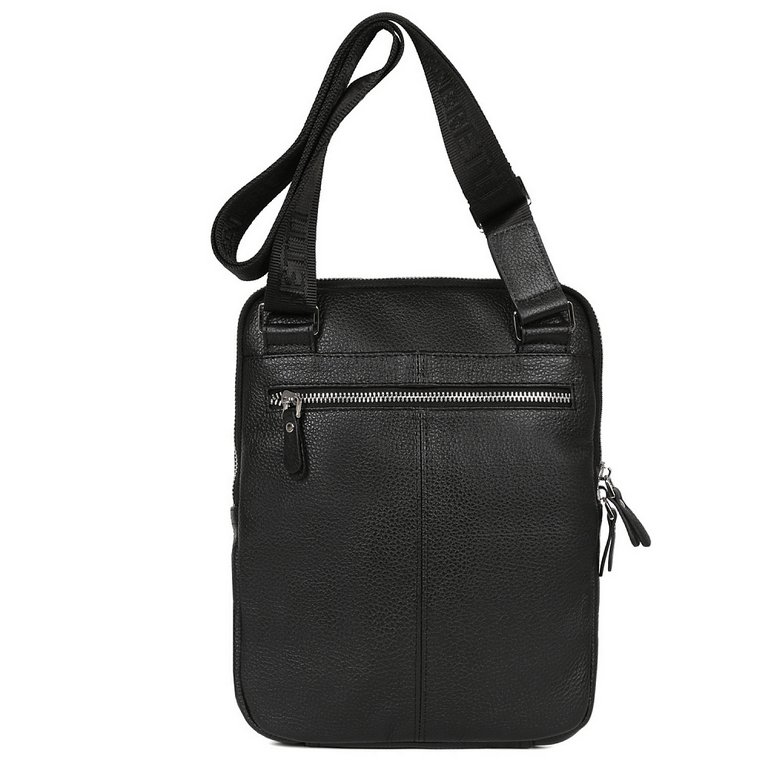 Сумка мужская FABRETTI 23*29*3, нат. кожа, черный