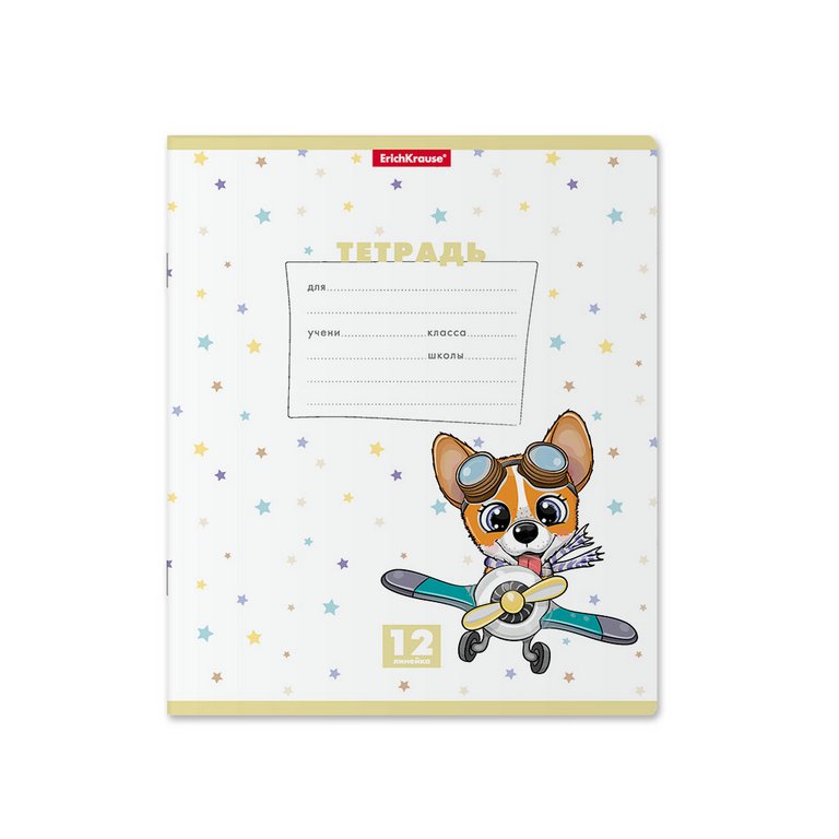 Тетрадь 12 лист лин. А5 на скрепке "Веселые зверята"