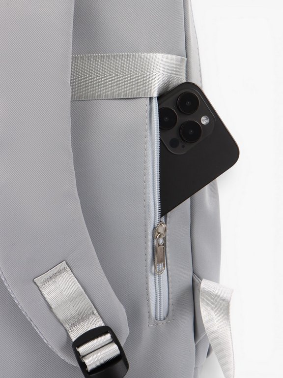 Рюкзак школьный для девочки "Уставший кот" 31*13.5*45 см, серый