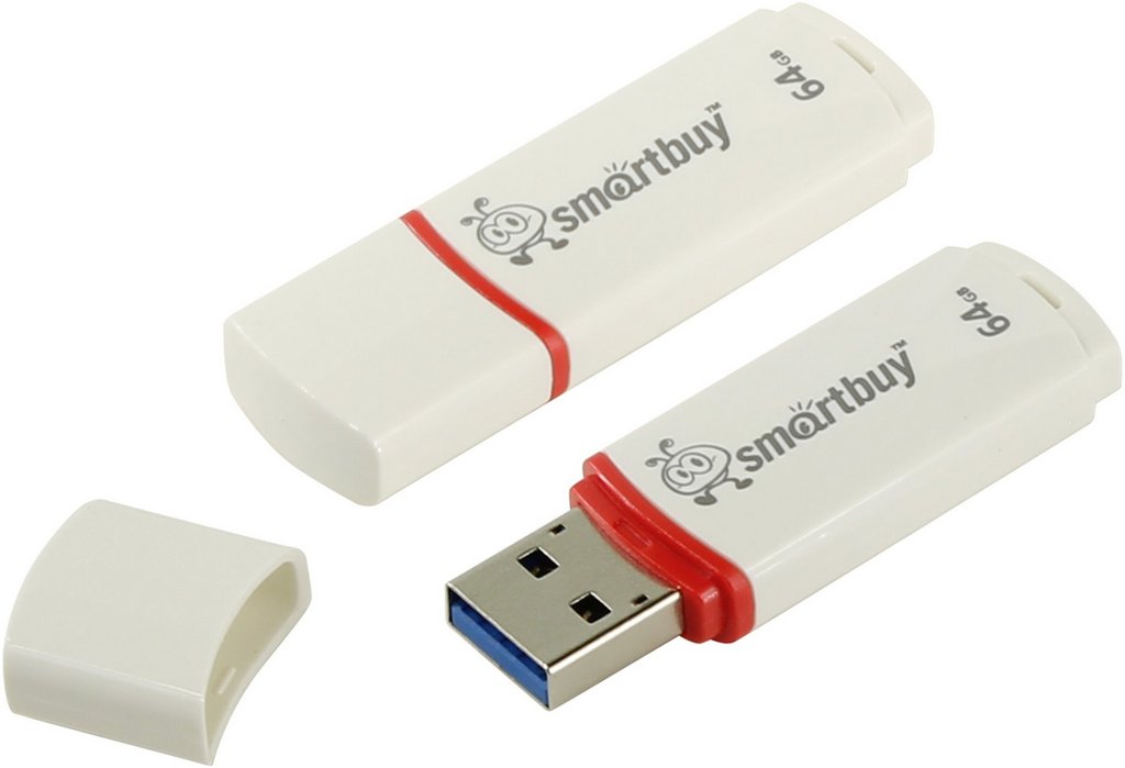 Флеш-диск 64Gb Smart Buy "Crown" USB 2.0, белый