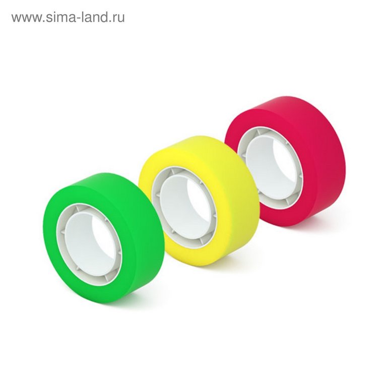 Скотч цветной прозрачный 18 мм х20 м ErichKrause Highlighter, ассорти