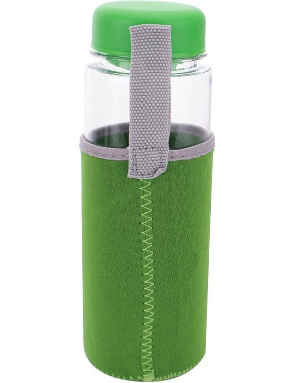 Бутылка пластиковая  500мл "Это моя бутылка" прозрачная в зеленом чехле MILAND