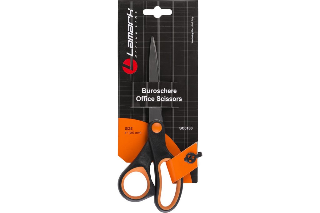 Ножницы 203 мм пластмас. эргоном. рукоятка с резиновыми вставками Lamark