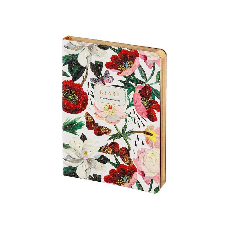 Ежедневник без дат 106*148 мм Bruno Visconti "Flora. Пионы" гибк. обл., иск. кожа