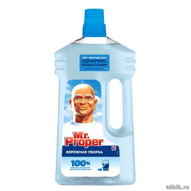 Средство для мытья полов Mr. Proper, 1000 мл "Бережная уборка"