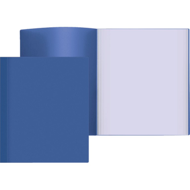 Папка А4 100 прозр.вклад. пластик 0,60 мм синяя Attomex