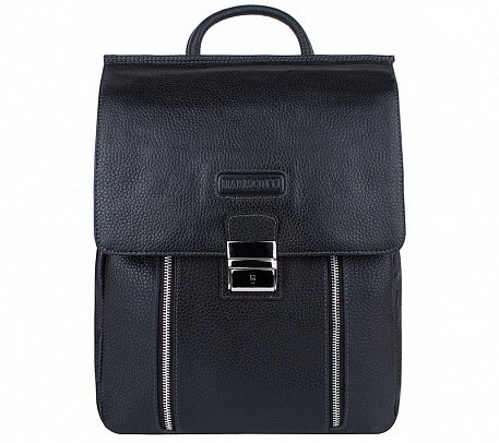 Рюкзак молодежный мужской  Franchesco Mariscotti натуральная кожа 26*35*13см, черный