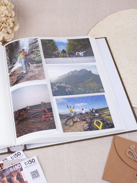 Фотоальбом 500 фото 10*15см "Классика" твердая обложка, коричневая рябь