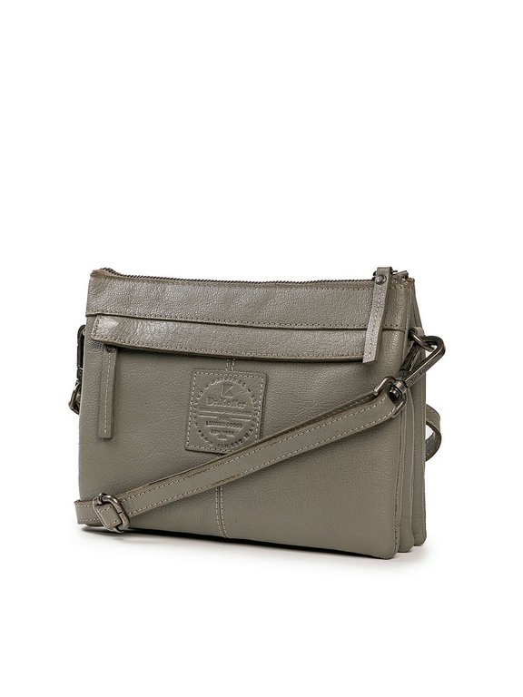 Сумка женская Dr.Koffer 23х17х8см см, нат.кожа серая