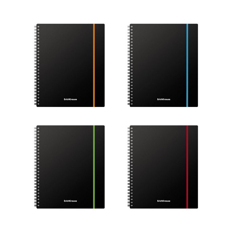 Тетрадь 80 лист кл. А5 на спирали пластиковая обложка "Accent" черный