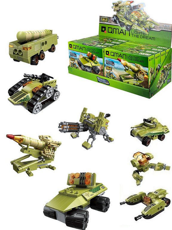 Конструктор пластиковый (мал)   АССОРТИ "Боевая установка" Qman