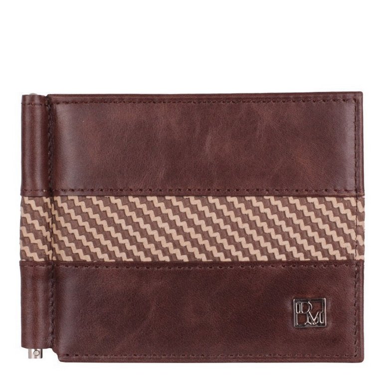 Зажим для денег D.Morelli "Бранд" нат.кожа, коричневый