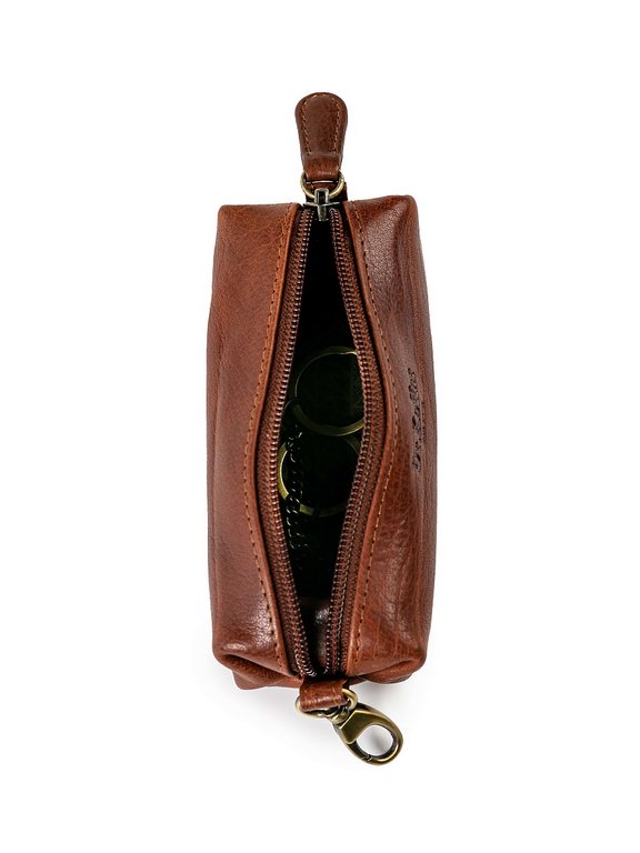 Футляр для ключей Dr.Koffer 5*13см, коричневый (коньяк)