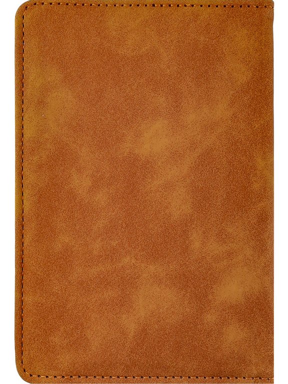 Обложка для паспорта MILAND "Вояж" с отделениями для карт на резинке кожзам, коричневая