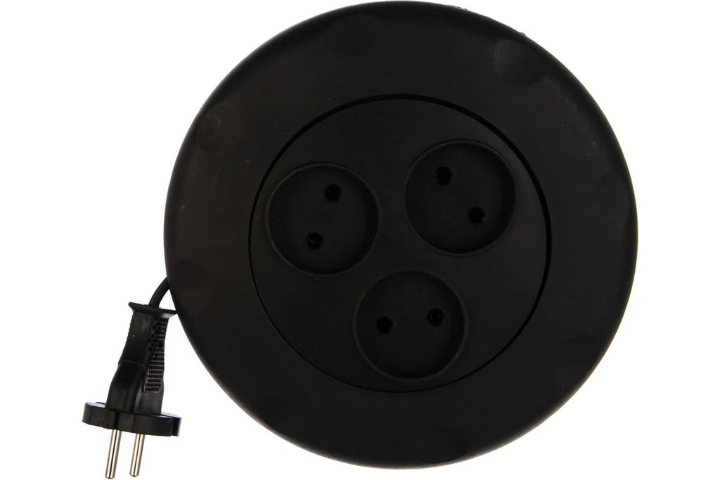 Удлинитель Smartbuy 3 гнезда 3 метра 10А/2,2кВт, б/з, круглый, черный SBE-10-3-03-B