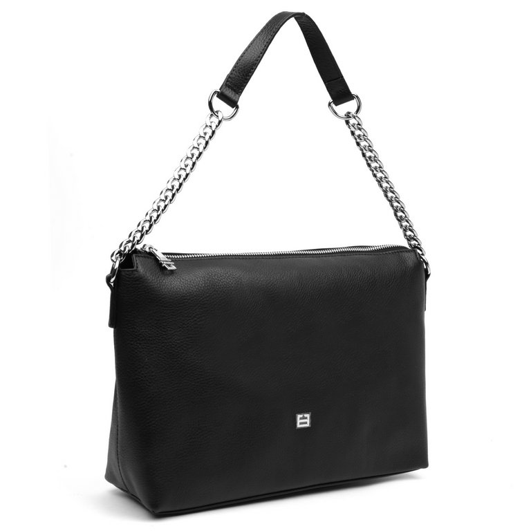 Сумка женская FABRETTI 30х21х10 см, нат. кожа, черный