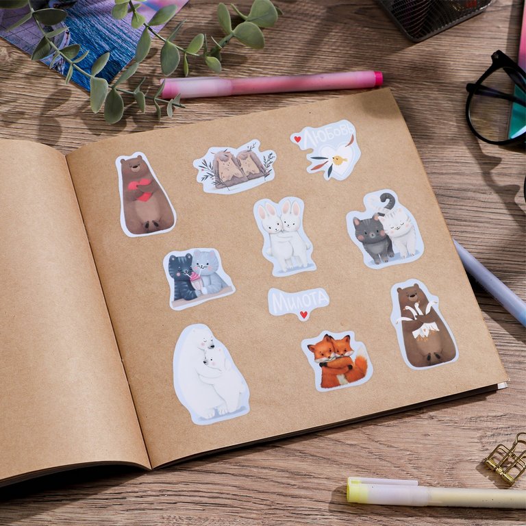 Наклейки 14 х 21 см "Милые животные" Арт Узор